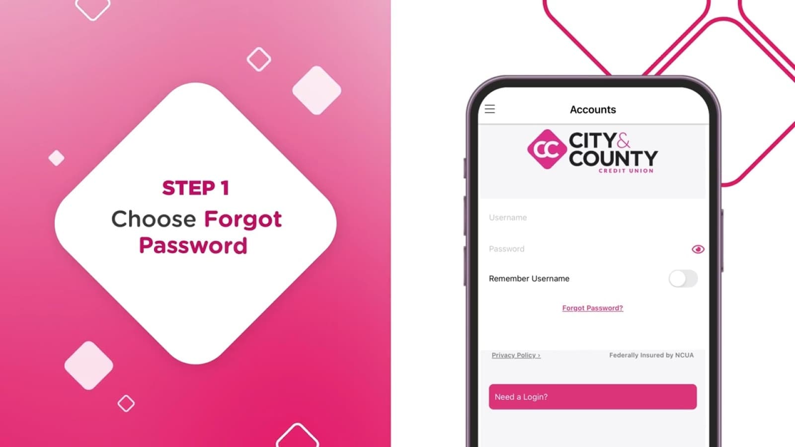 Resetting your password on mobile